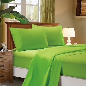 1000TC Ultra Soft Bed Sheet Set | Double Size | Green | Flat & Fitted