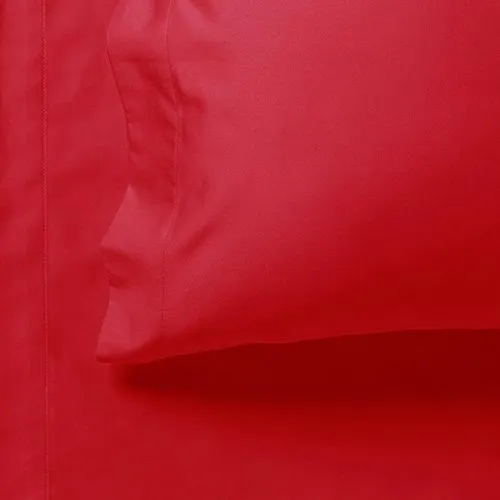 1000TC Ultra Soft Bed Sheet Set | Double Size | Red | Flat & Fitted