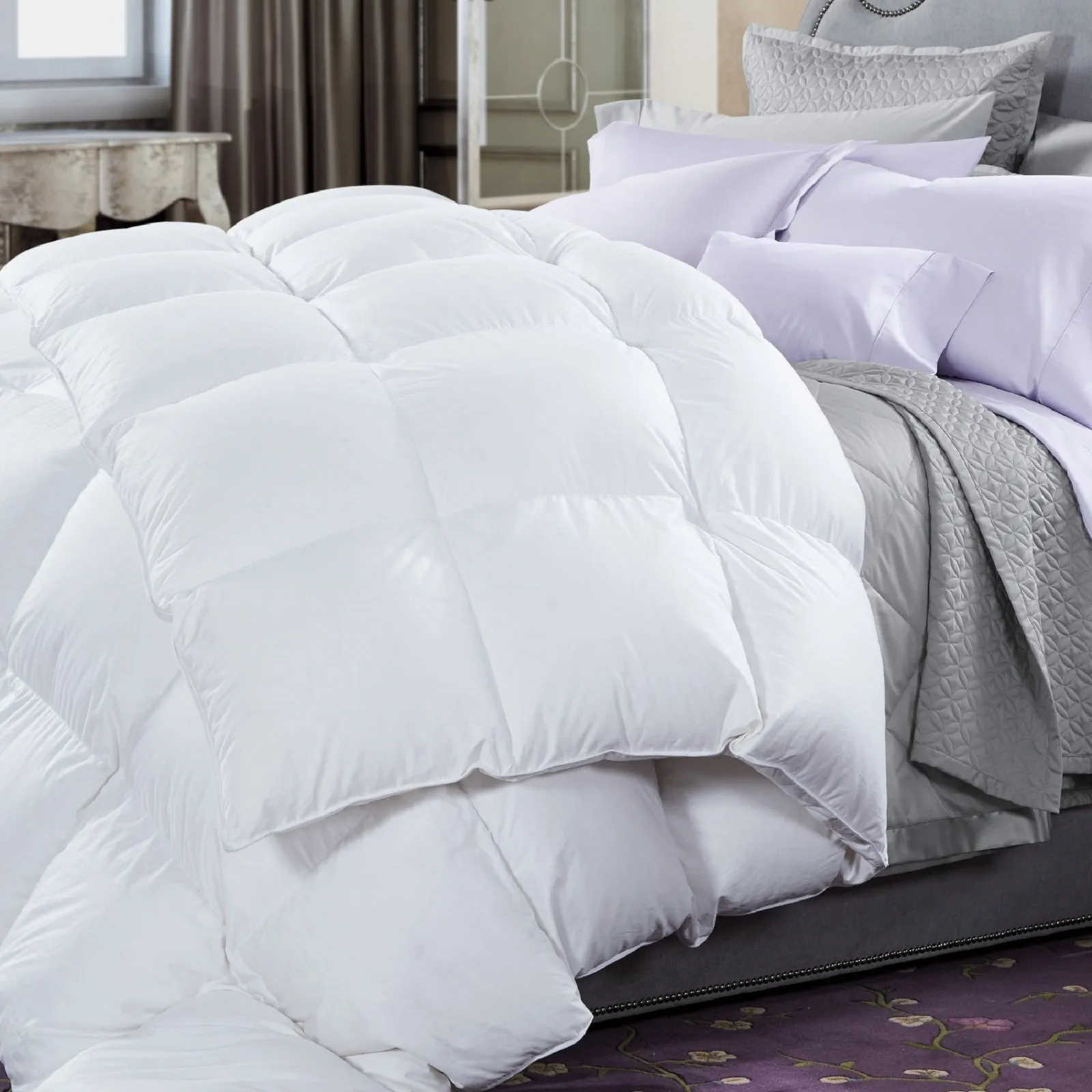 50% Duck Feather & 50% Duck Down Quilt 500GSM   Duck Pillows Twin Pack Combo | King | White
