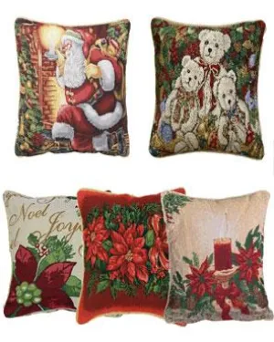 Christmas Tapestry 18"x 18" Throw Pillow Covers