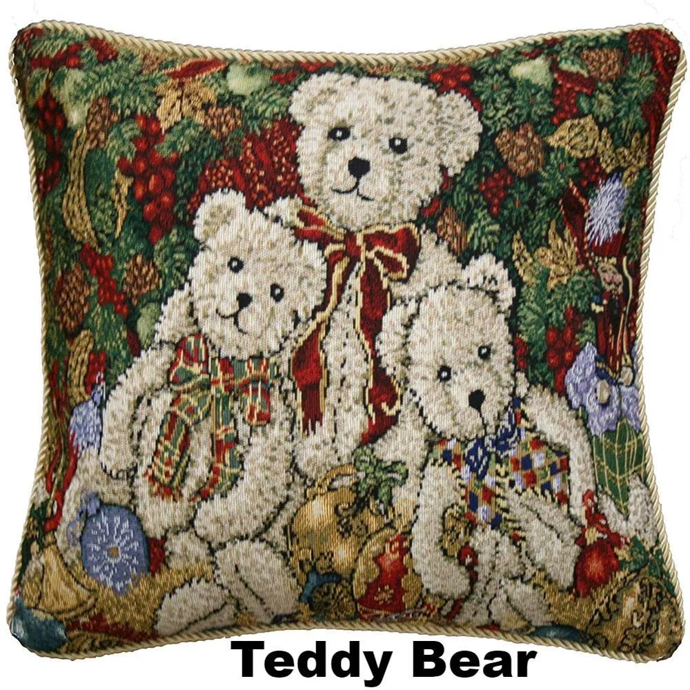 Christmas Tapestry 18"x 18" Throw Pillow Covers