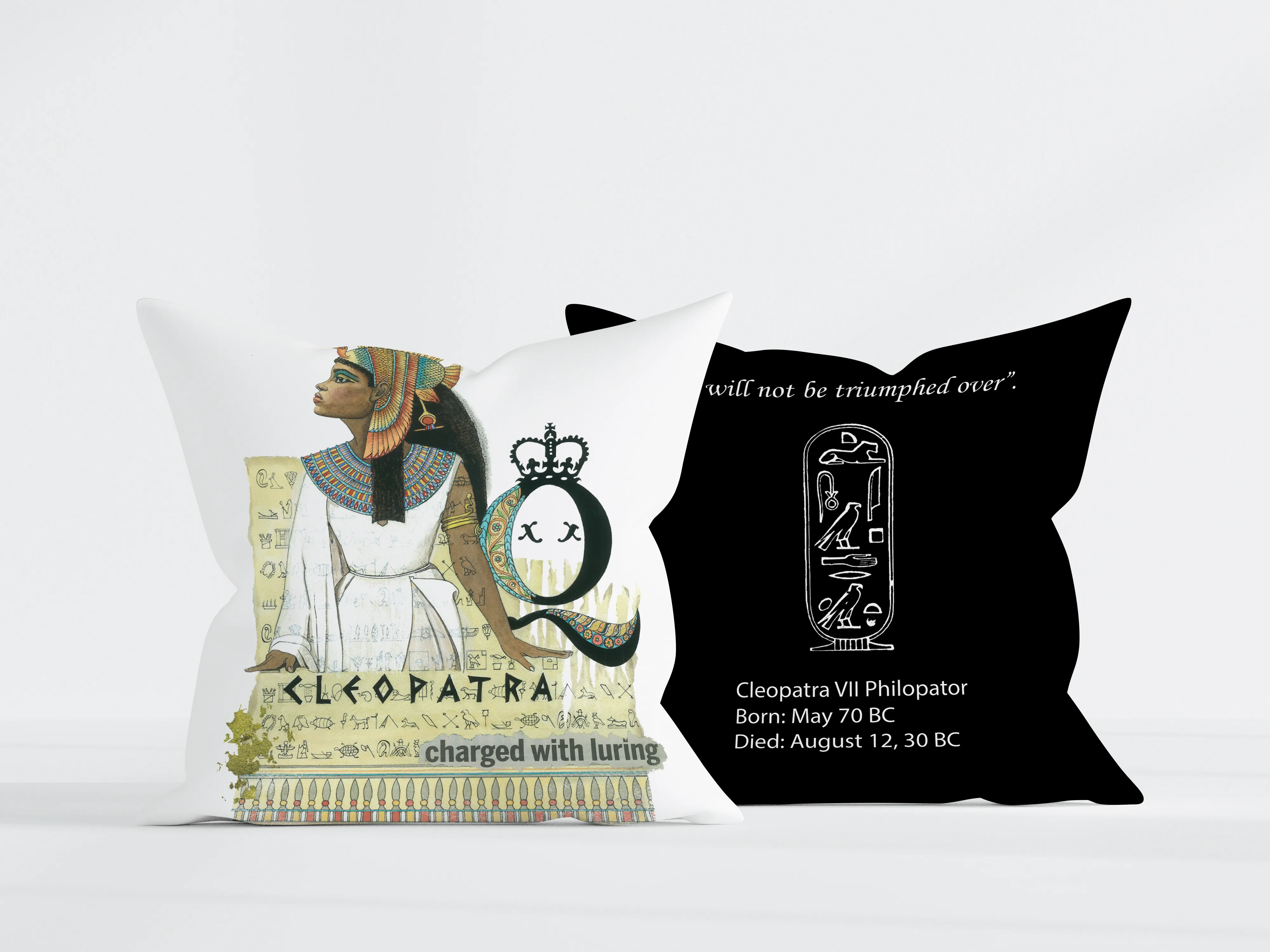 Cleopatra Throw Pillow 18x18
