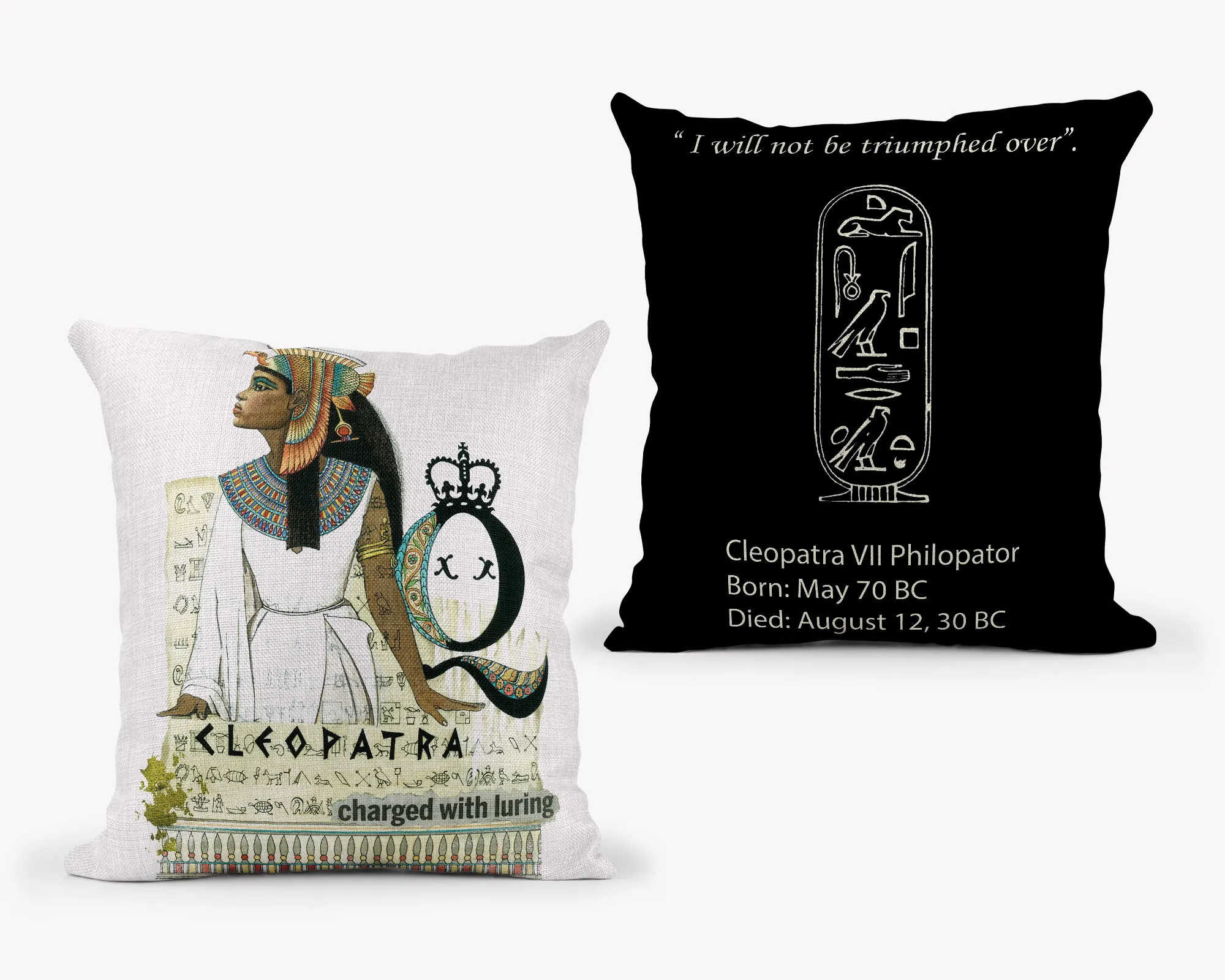 Cleopatra Throw Pillow 18x18