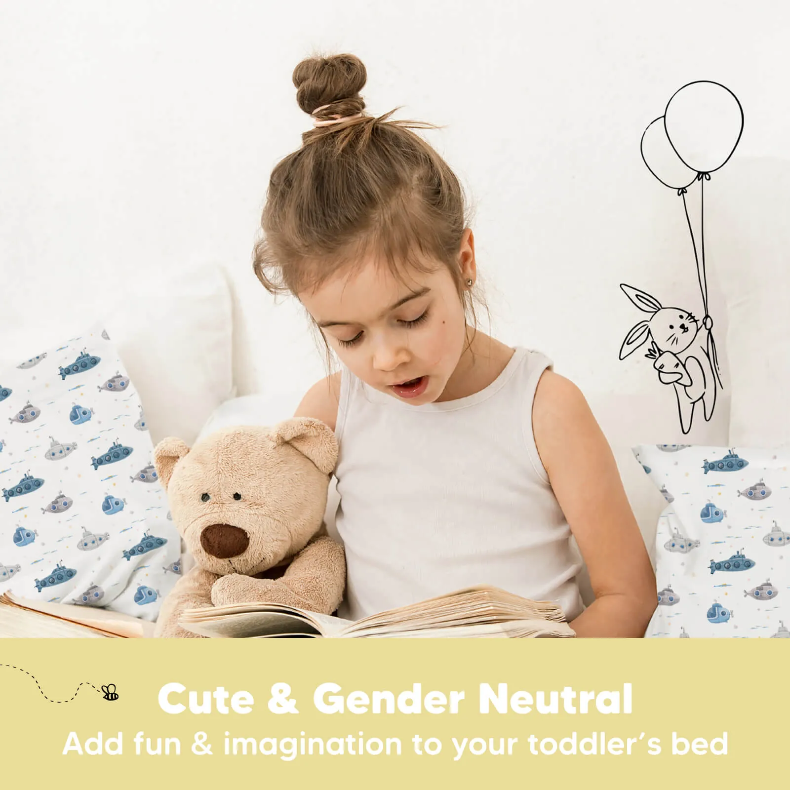 Jumbo Toddler Pillow with Pillowcase (Submarines)