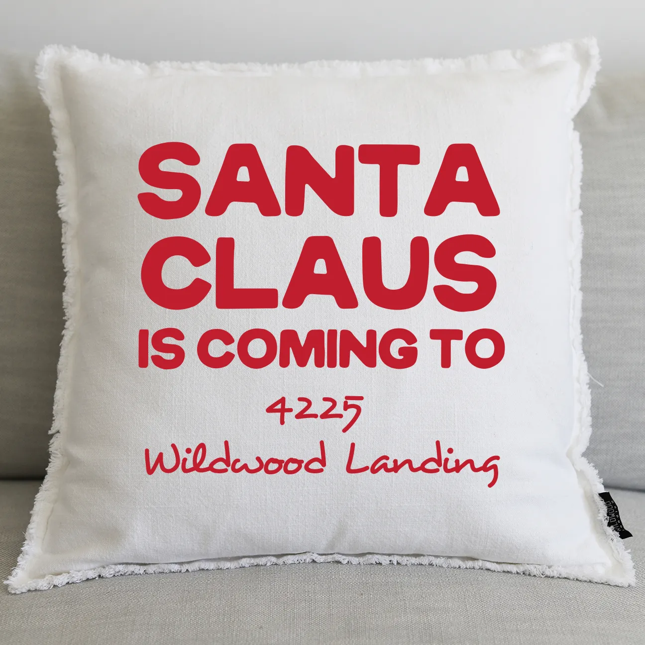 SANTA COMING 20" PILLOW - Danville or Alamo