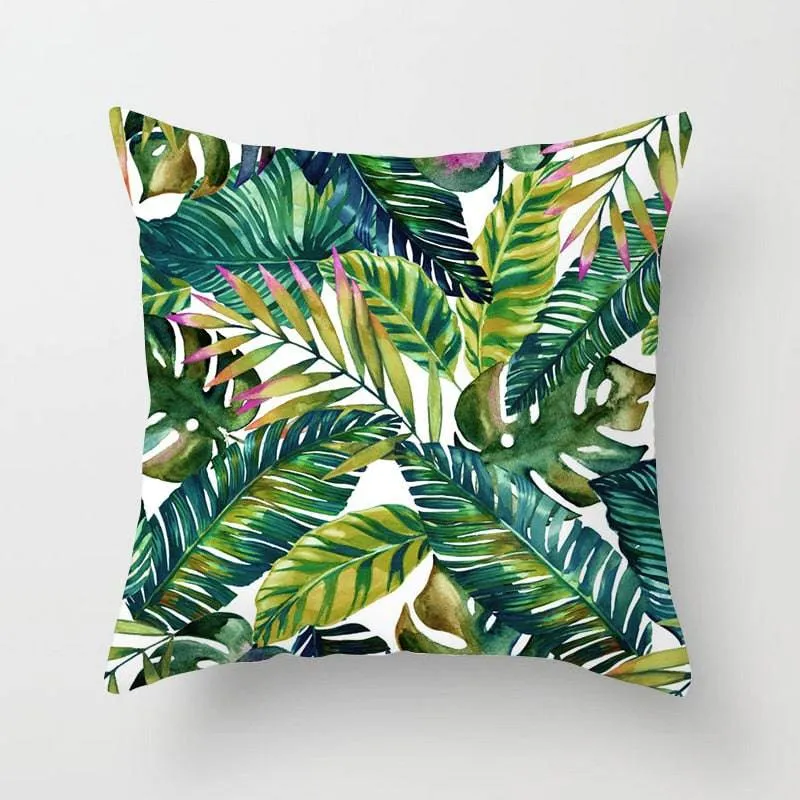Tropical Leaf Cactus Monstera Cushion Cover 45*45cm Polyester Throw Pillows Sofa