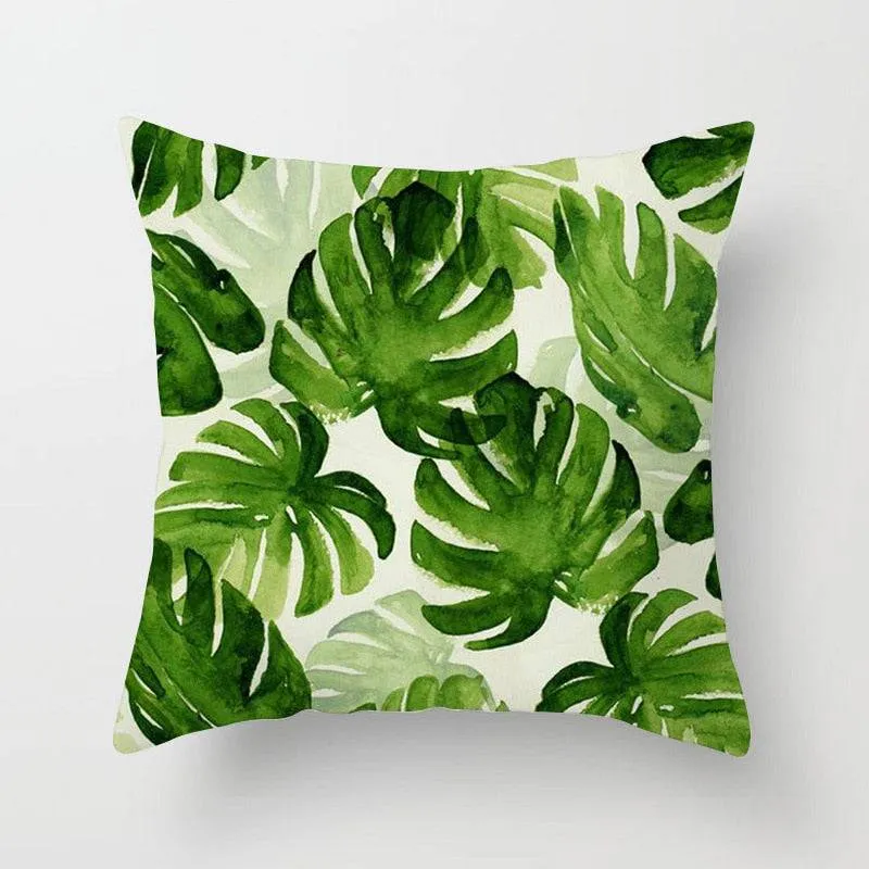 Tropical Leaf Cactus Monstera Cushion Cover 45*45cm Polyester Throw Pillows Sofa