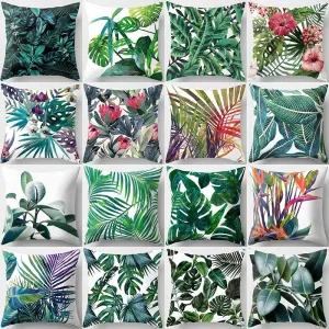 Tropical Leaf Cactus Monstera Cushion Cover 45*45cm Polyester Throw Pillows Sofa