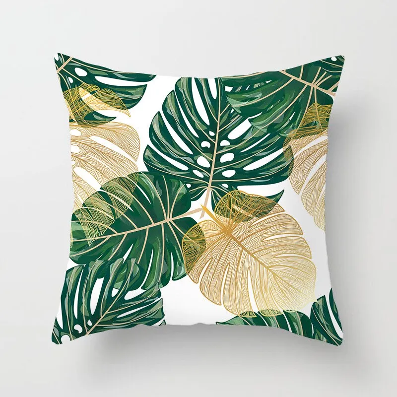 Tropical Leaf Cactus Monstera Cushion Cover 45*45cm Polyester Throw Pillows Sofa
