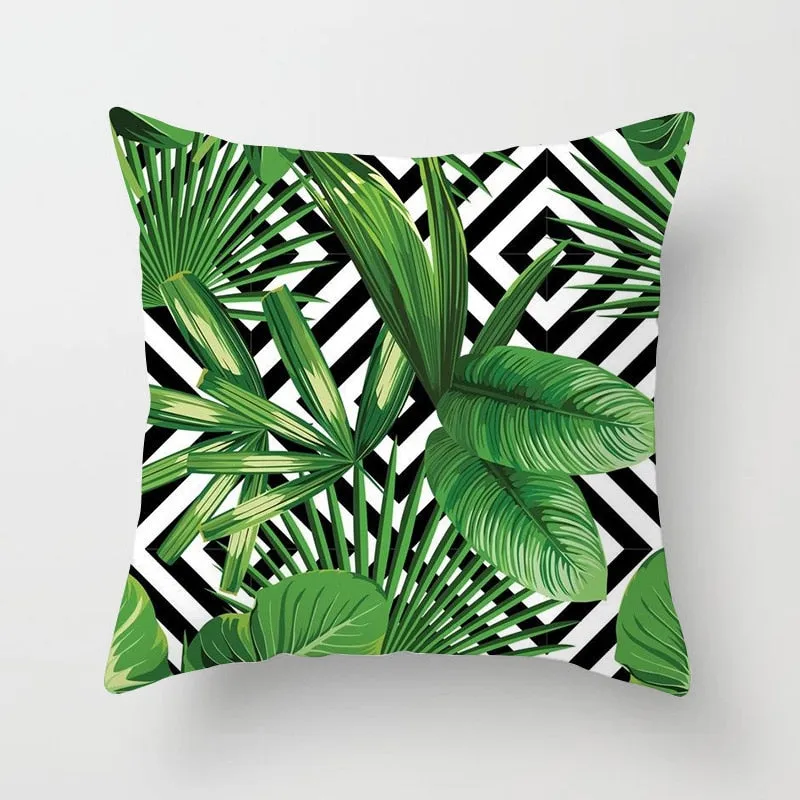 Tropical Leaf Cactus Monstera Cushion Cover 45*45cm Polyester Throw Pillows Sofa